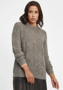 OXMO OXCHIARA - Strickpullover - Medium Grey Melange