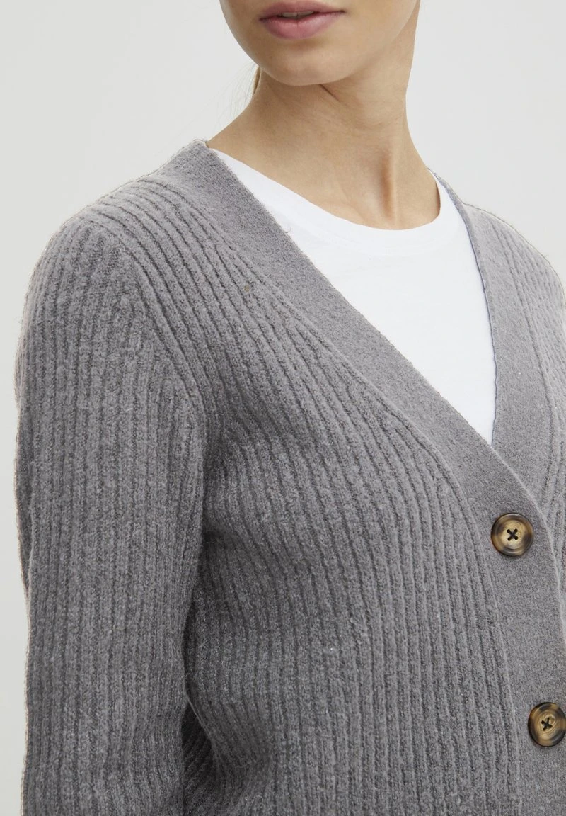 OXMO OXNORENE - Strickjacke - Mid Grey Melange 6 OXMO OXNORENE - Strickjacke - Mid Grey Melange – Bild 4