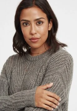 OXMO OXCHIARA - Strickpullover - Medium Grey Melange -Oxmo 69b19853b97a4d38aa762b2cc8f682c6