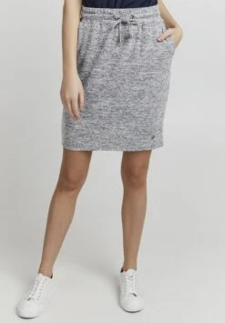 OXMO BIRGA - Bleistiftrock - Light Grey Melange