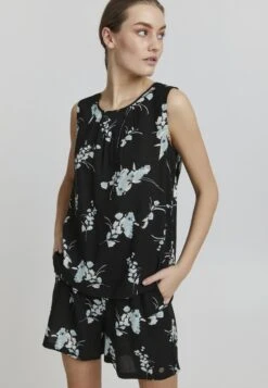 OXMO ESJA - Bluse - Black Mix