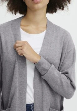 OXMO OXRITIANA - Strickjacke - Mid Grey Melange -Oxmo 8c94da98ec054e1080f8b3b02e5930e5