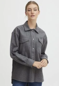 OXMO VALEN - Strickjacke - Medium Grey Melange