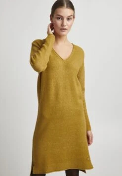 OXMO OXIDA - Strickkleid - Honey Mustard Melange