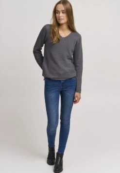 OXMO OXHANNA - Strickpullover - Pewter -Oxmo e2316eb9d9304b9f8f81aa1649dee2c8