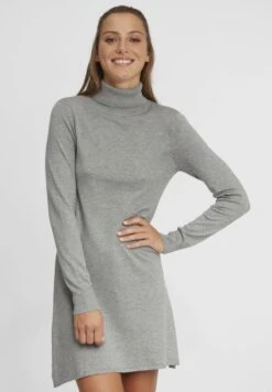 OXMO OXWINALA - Strickkleid - Medium Grey Melange