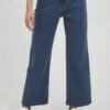 OXMO OXANNI - Flared Jeans - Mid Blue Denim
