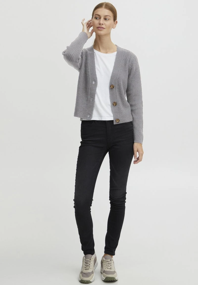 OXMO OXNORENE - Strickjacke - Mid Grey Melange 4 OXMO OXNORENE - Strickjacke - Mid Grey Melange – Bild 2