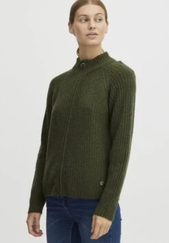 OXMO SAL - Strickjacke - Rifle Green Melange